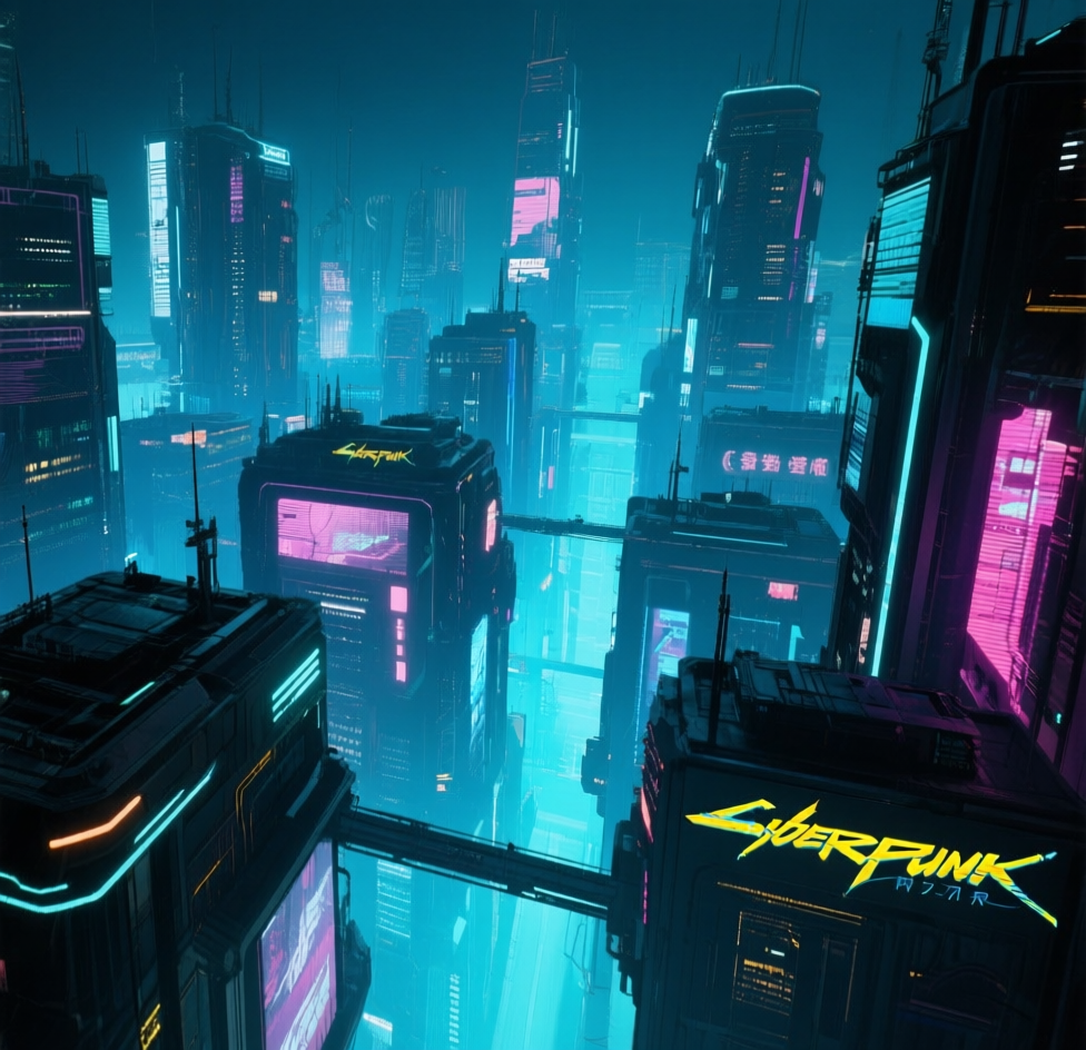 赛博朋克风格的未来城市